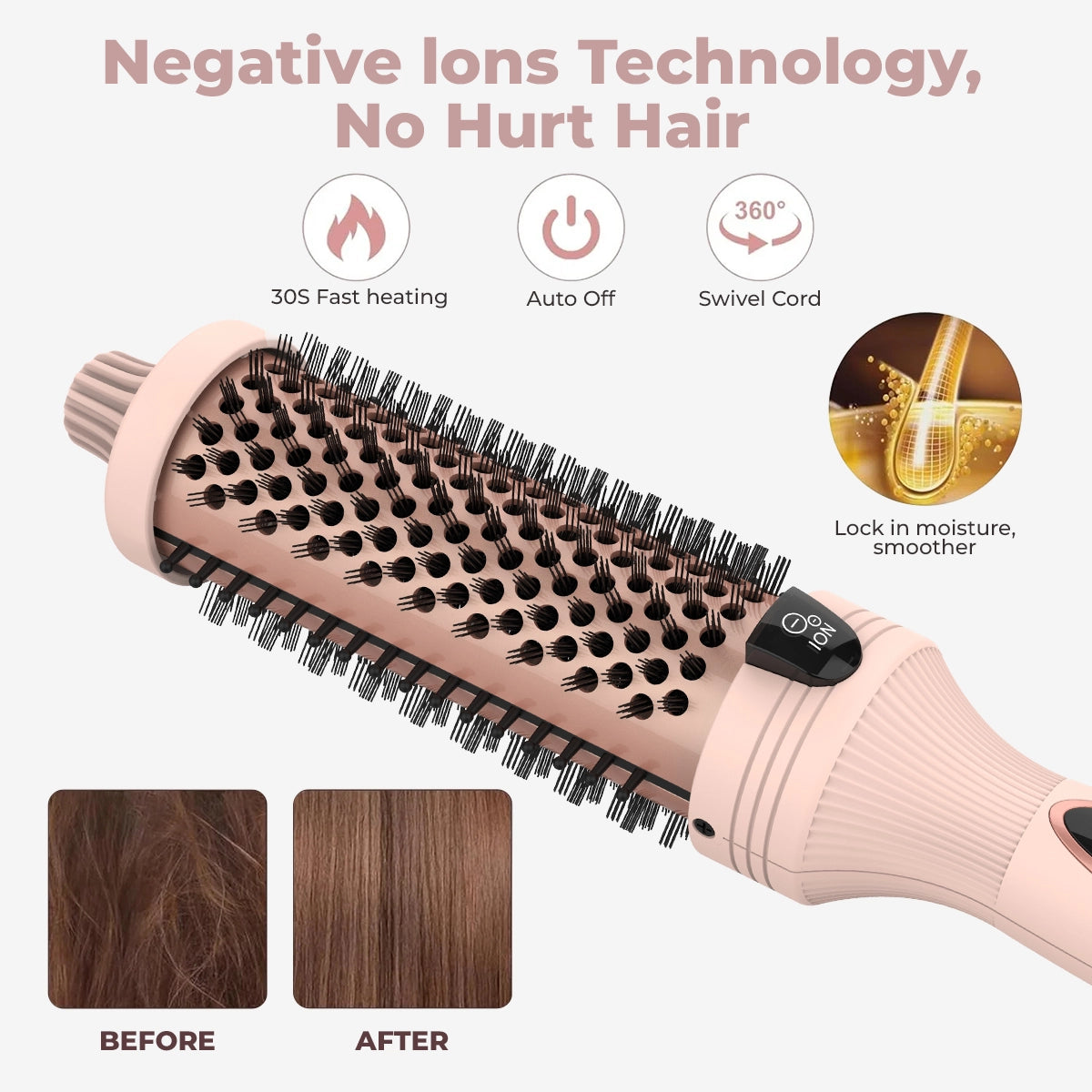 Thermal PRO - 3-in-1 Pro Negative Ion Two PTC Heaters Thermal Brush