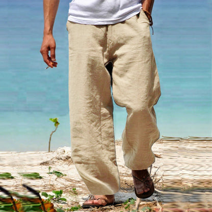 Men's Casual Solid Color Loose Straight-Leg Pants 32296041Y