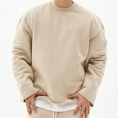 Men's Fashion Solid Color Loose Fit Sweatshirt 17549257Z