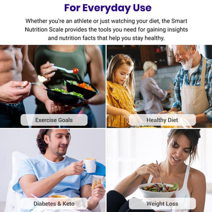 AI Smart Food Scale | 19 Nutrient Facts Auto Scan | Digital Calorie Counter for Meal Prep & Fitness