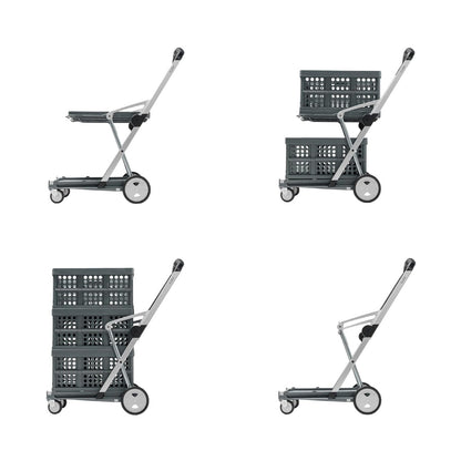 Folding Shopping Cart with 2 Folding Storage Boxes