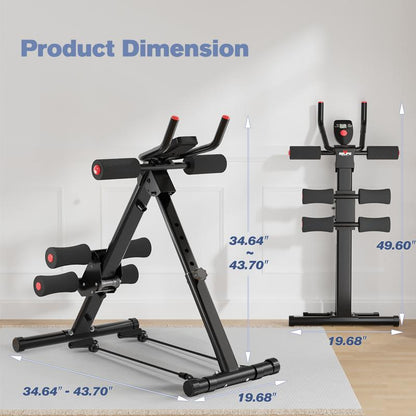 Relife Sports Adjustable Foldable Ab Trainer Machine with LCD Monitor