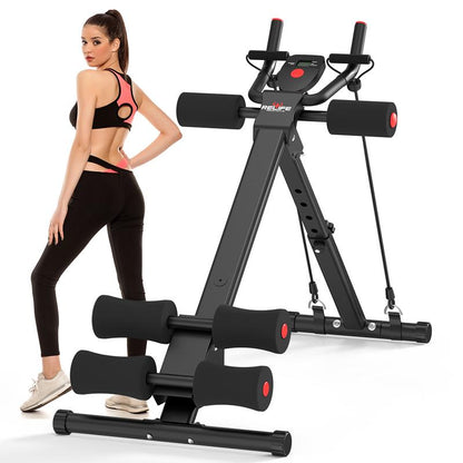 Relife Sports Adjustable Foldable Ab Trainer Machine with LCD Monitor