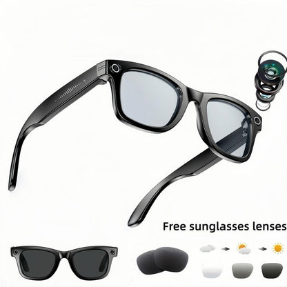 Smart AI Camera Glasses with 8MP Photochromic Lenses
