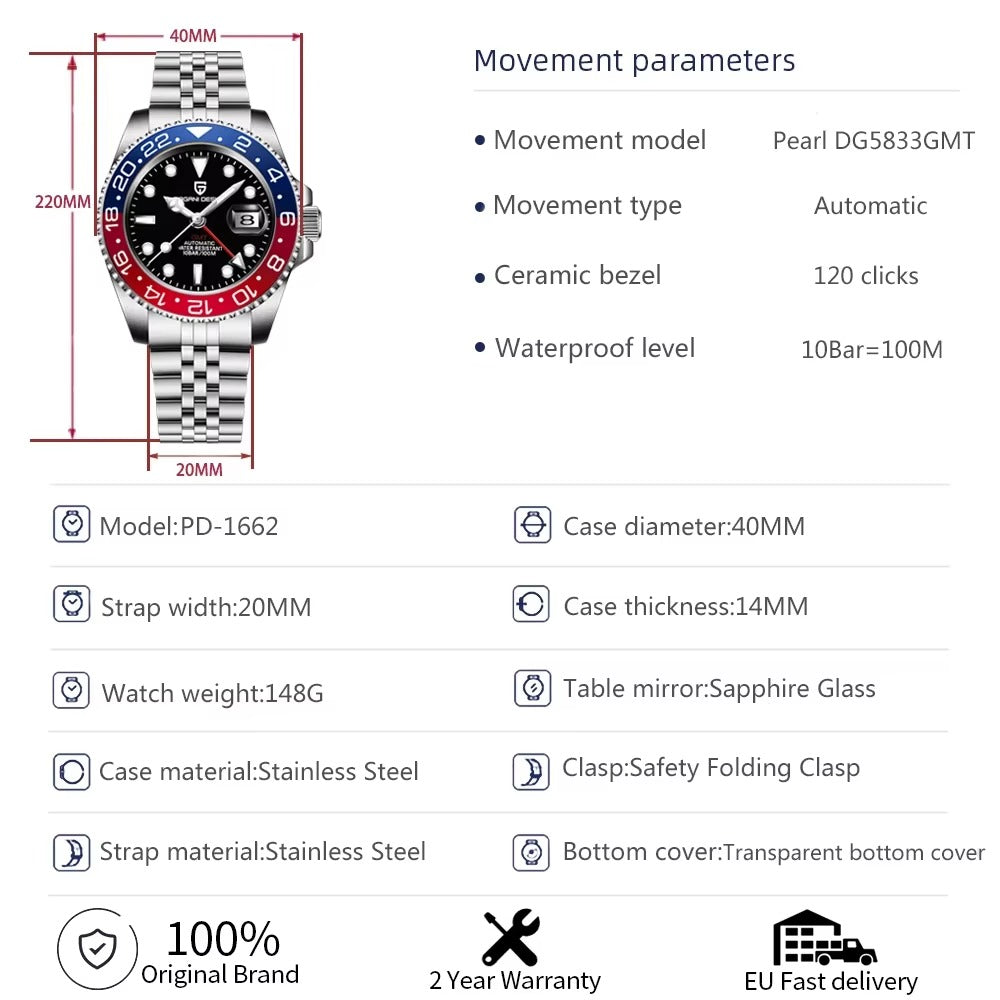 Automatic GMT Watch — Designed for Everyday Travel & Work