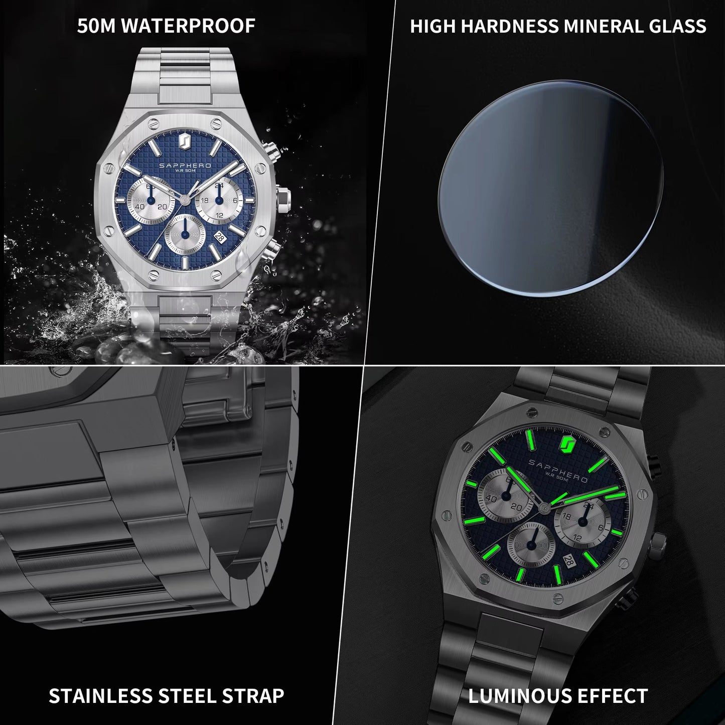 Premium Automatic Chronograph Sport Watch (42mm, Sapphire Crystal)