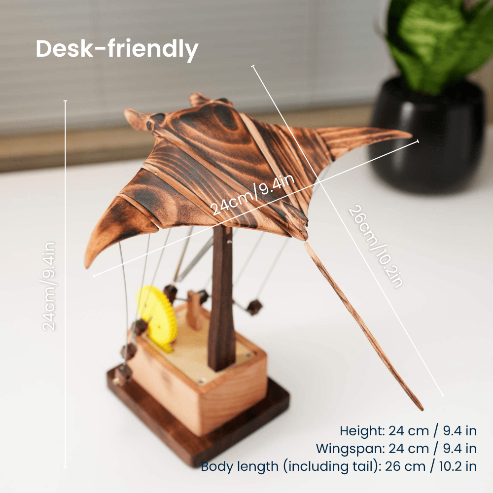MarinerPoet™ Handcrafted Wooden Manta Ray Automaton