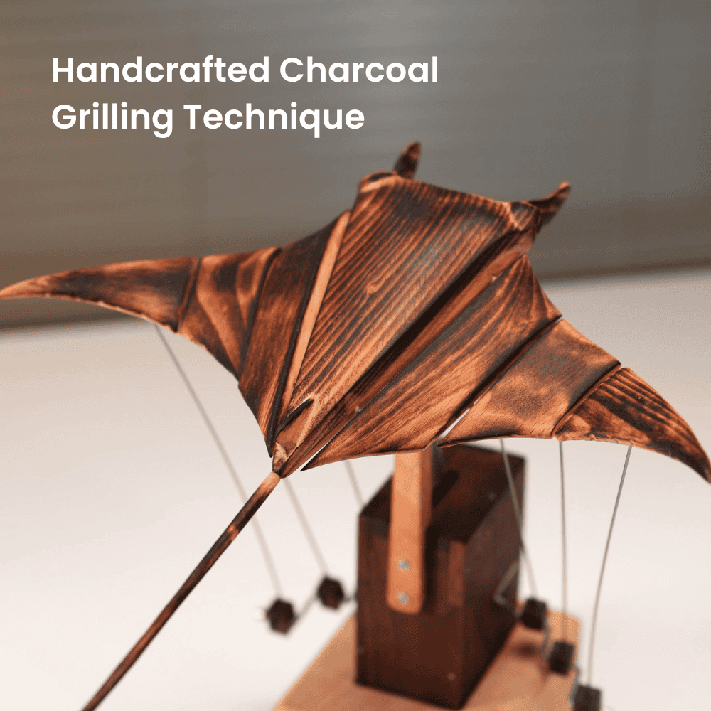 MarinerPoet™ Handcrafted Wooden Manta Ray Automaton
