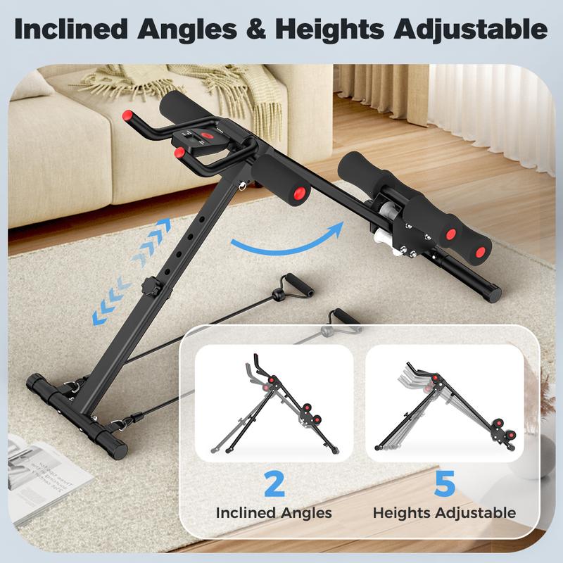 Relife Sports Adjustable Foldable Ab Trainer Machine with LCD Monitor