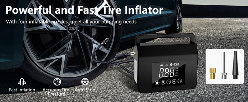 FYNNN - RoadRescue 4000A — Car Jump Starter + 150 PSI Tire Inflator (12V, 15,000 mAh, LED, Power Bank)