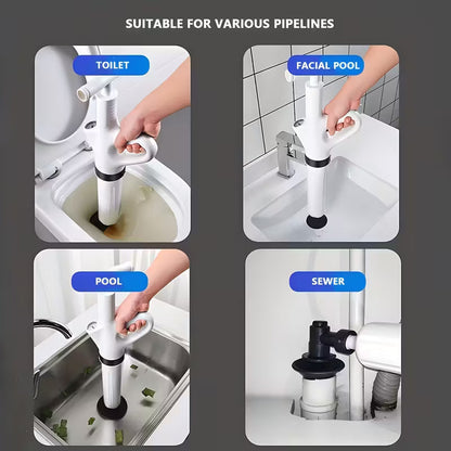 Drain Blaster Air Plunger Gun — Heavy-Duty Manual Air Pressure Tool for Toilet, Sink & Floor Drains