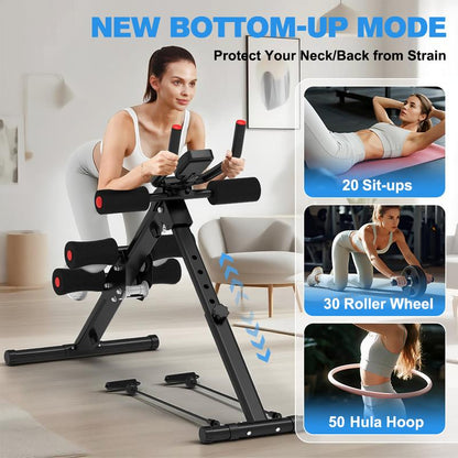 Relife Sports Adjustable Foldable Ab Trainer Machine with LCD Monitor
