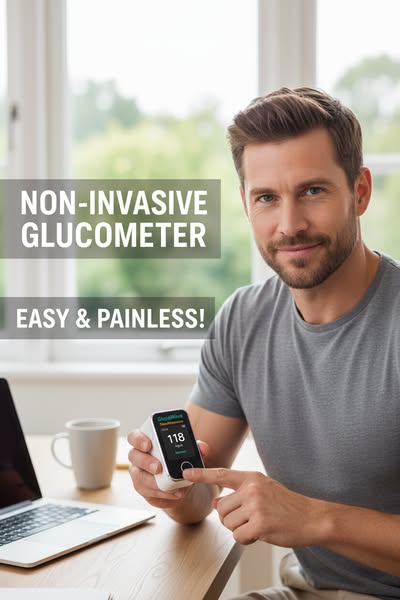 SUPER Non-Invasive Blood Glucose Monitor — 5-Second Readout |  - 99% Accuracy 8-1