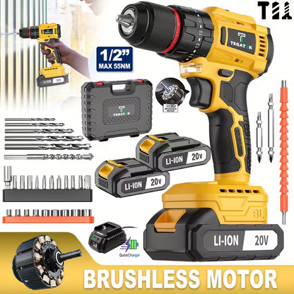 🔧 PowerForge 20V — Cordless Drill & 148-Piece Tool Set