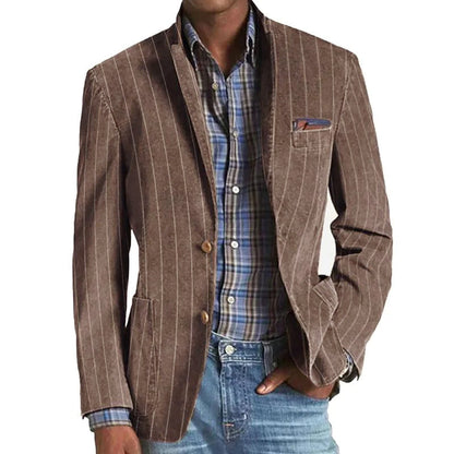 【24-hour shipping】Men's Vintage Striped Lapel Single-Breasted Blazer 53951972Y