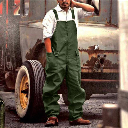 Men's Retro Loose Casual Workwear Jumpsuits Overall 65185253M