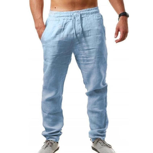 Men's Breathable Linen Loose Trousers 37929212Y