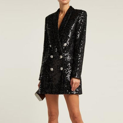 The Robinson Sequin Long Tail Blazer